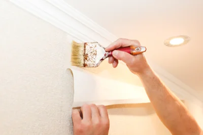 Pose de papier peint aux Bondons — revêtements muraux et toiles de verre